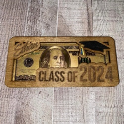 Personalized graduation gift money holder handcrafted by Triple R Designs