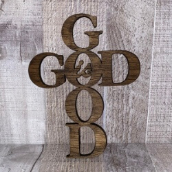 God is Good Cross handcrafted by Triple R Designs