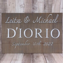 Di'Orio wedding sign hand-crafted by Triple R Designs