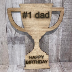 #1 Dad Trophy handcrafted by Triple R Designs
