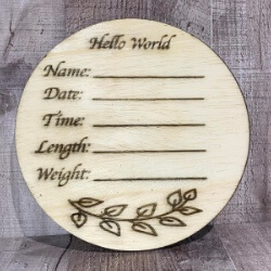 Hello world new bundle of joy birth announcement handcrafted by Triple R Designs