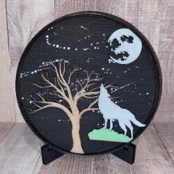 Multi-Layered Wolf Scene handcrafted by Triple R Designs