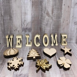 Welcome sign pieces handcrafted by Triple R Designs